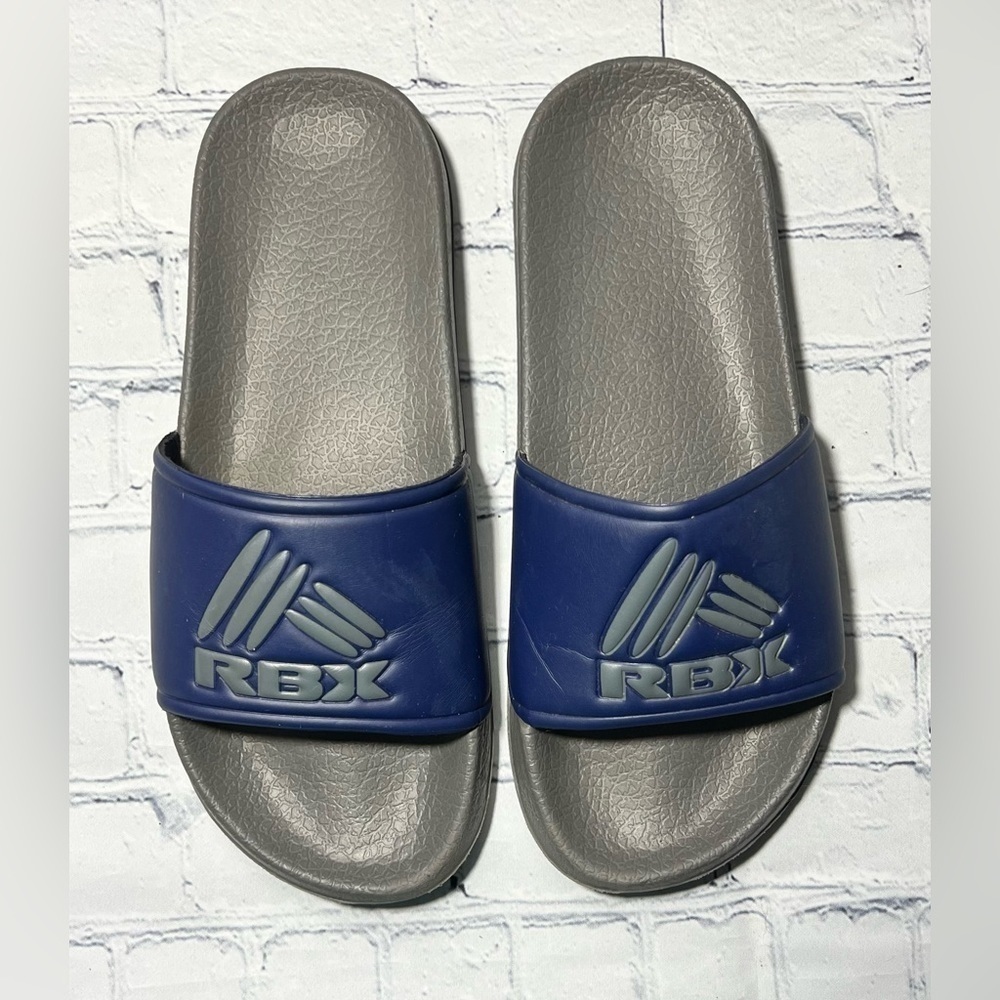 RBX Kids Navy and Gray Logo Slide Size 2Y